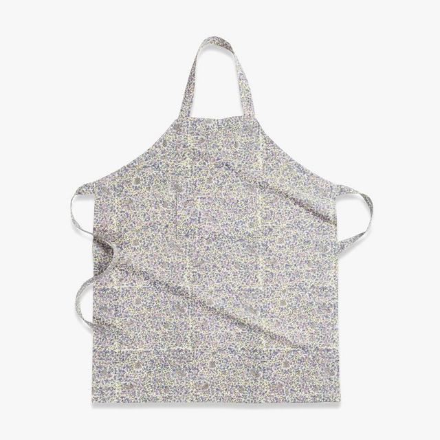 Lavender Blockprint Cotton Apron, 32" x 36"