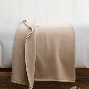 Cotton Fleece Blanket in Dune