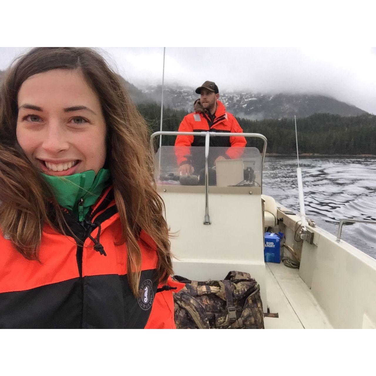 First time in our boat together, October 2017