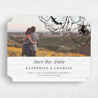 White Ticket Wedding Save the Date - Rooftop Photo