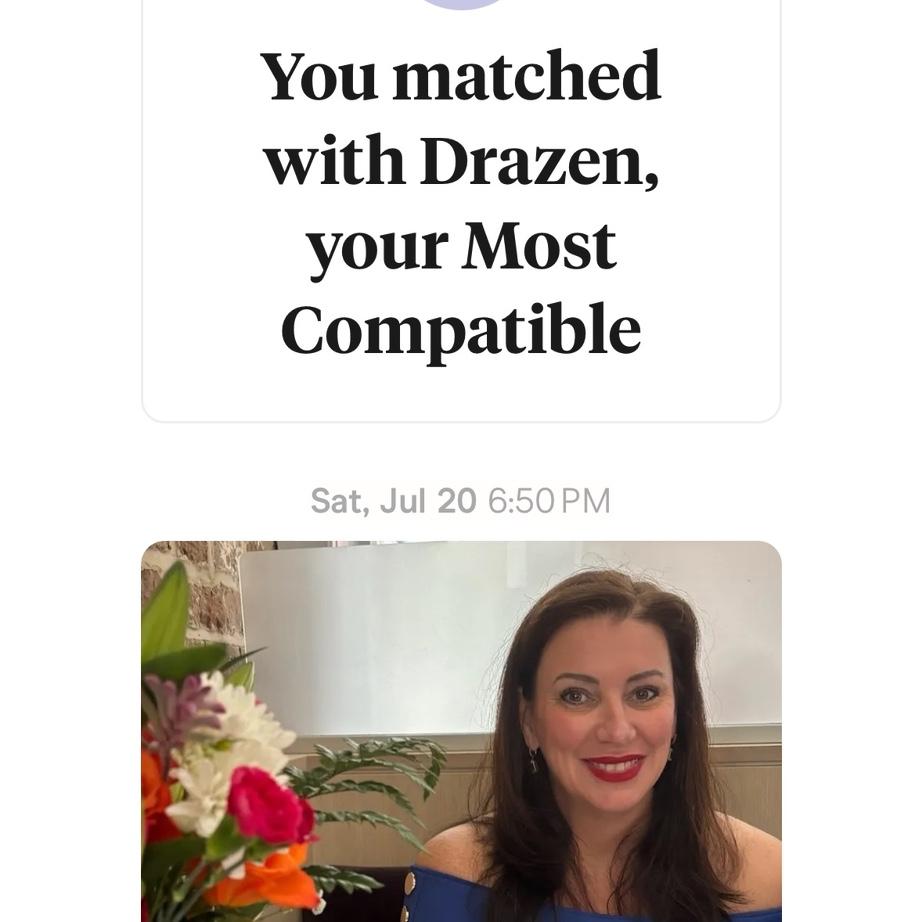We matched on the dating app "Hinge", and boy! did Hinge get it right!