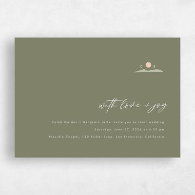 Khaki Green Wedding Invitation - Paloverde Landscape
