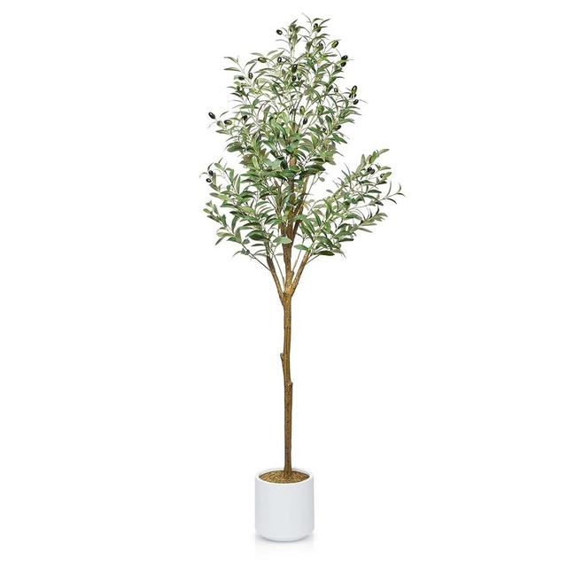 Cozy Flora Artificial Olive Tree - 5FT Tall (60 Inches) - Faux Potted Silk Olive Tree Plant for Indoor Home Decor - for Home Decor - Made with 50% Thicker, Fuller Leaves & Branches