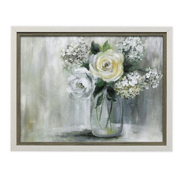 Bee & Willow™ Home Flower Vase 20.8-Inch x 26.8-Inch Framed Wall Art in Grey