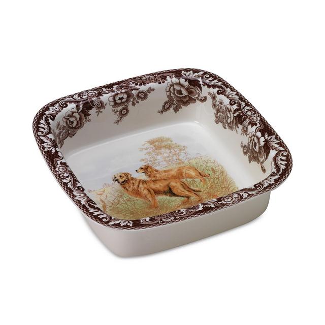 Spode Woodland Dog Square Dish