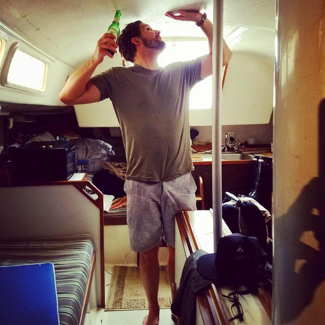 Our trip to Boston to visit Katherine. We stayed in this sailboat and Michael didn't quite fit.