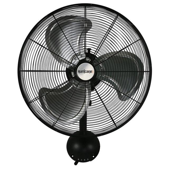 Hurricane HGC736474 Wall Mount Fan - 20 Inch, Pro Series, High Velocity, 90 Degree Oscillation, Heavy Duty Metal For Industrial, Commercial, Residential, And Greenhouse Use - ETL Listed, Black