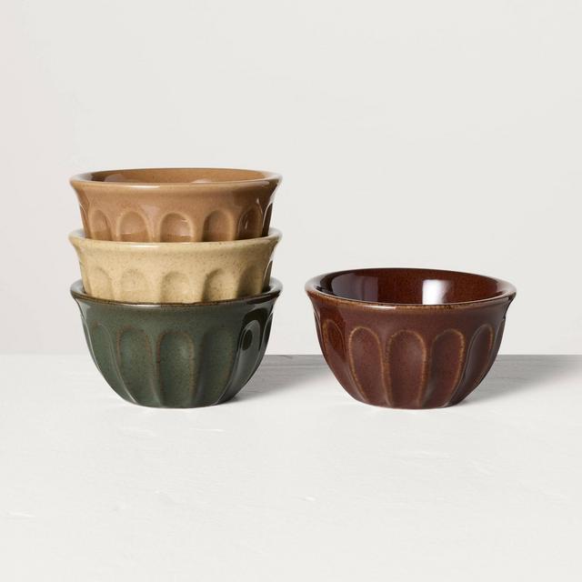 4pk Fluted Stoneware Mini Bowls - Hearth & Hand™ with Magnolia