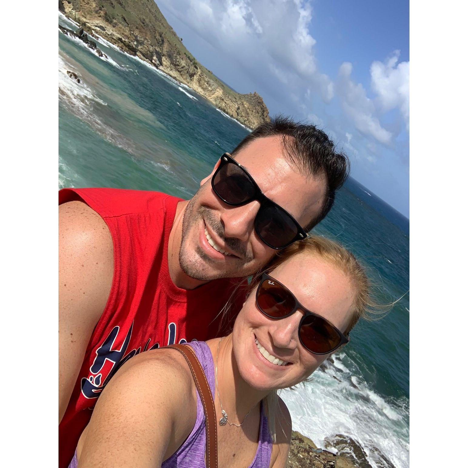 Being adventurous and hiking on a trail that's a hidden gem in St. Martin!