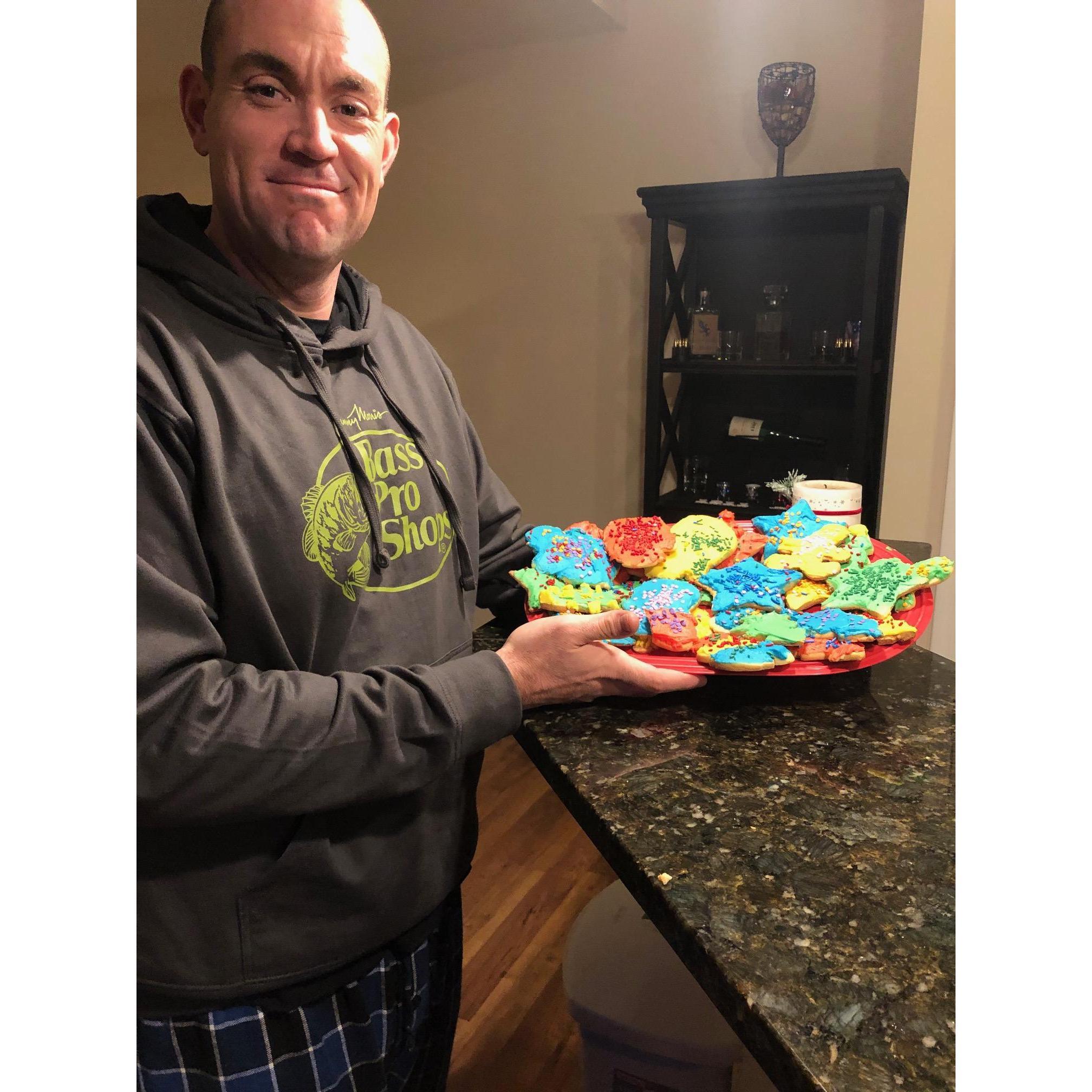 Making Christmas cookies