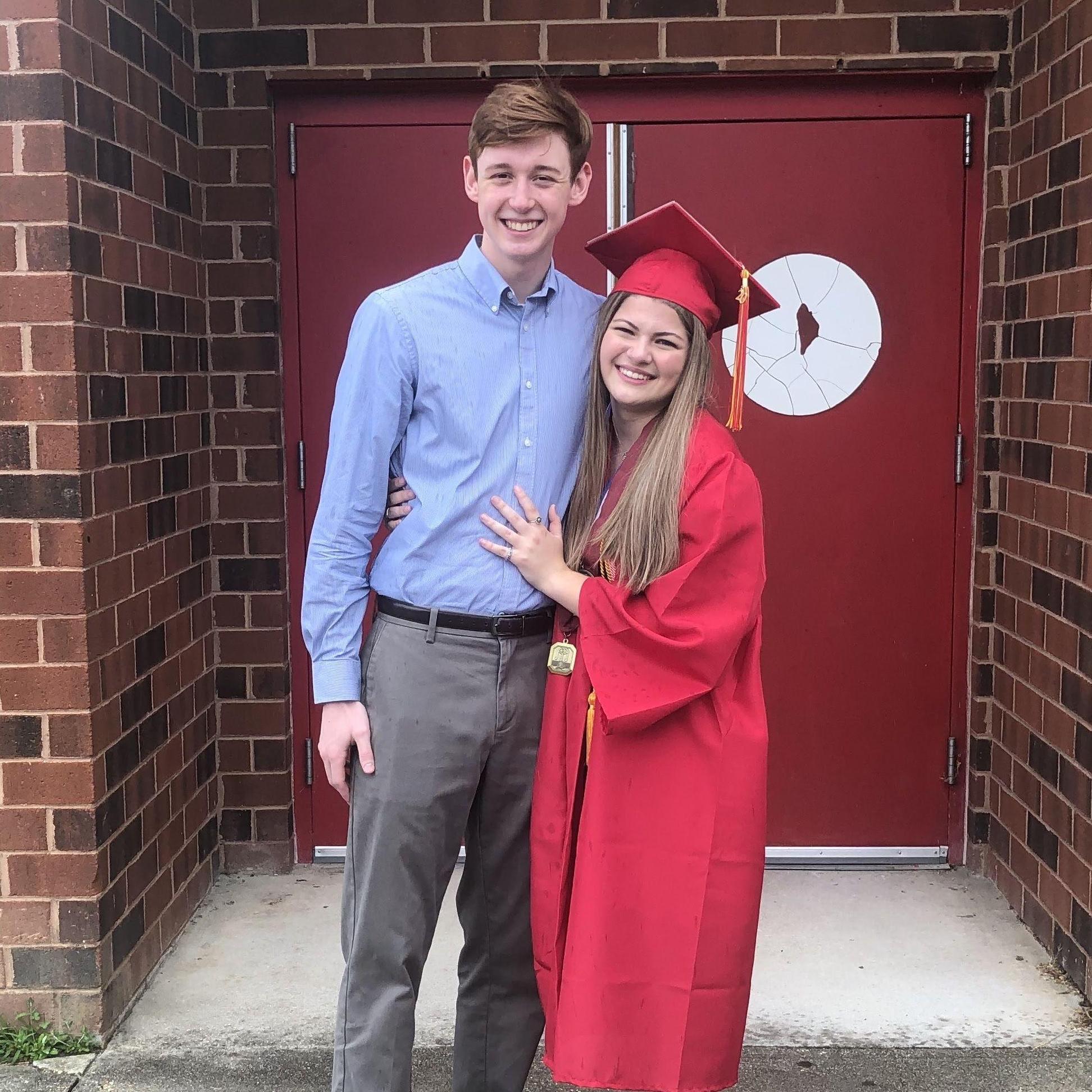 High school graduation! Covid edition! In front of the band room door :)