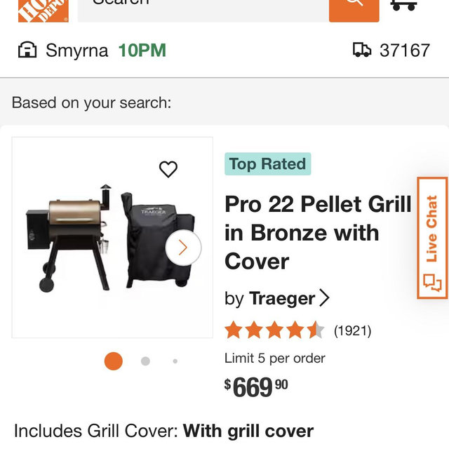 Pro series 22-Pellet Grill and Smoker in Bronze with cover