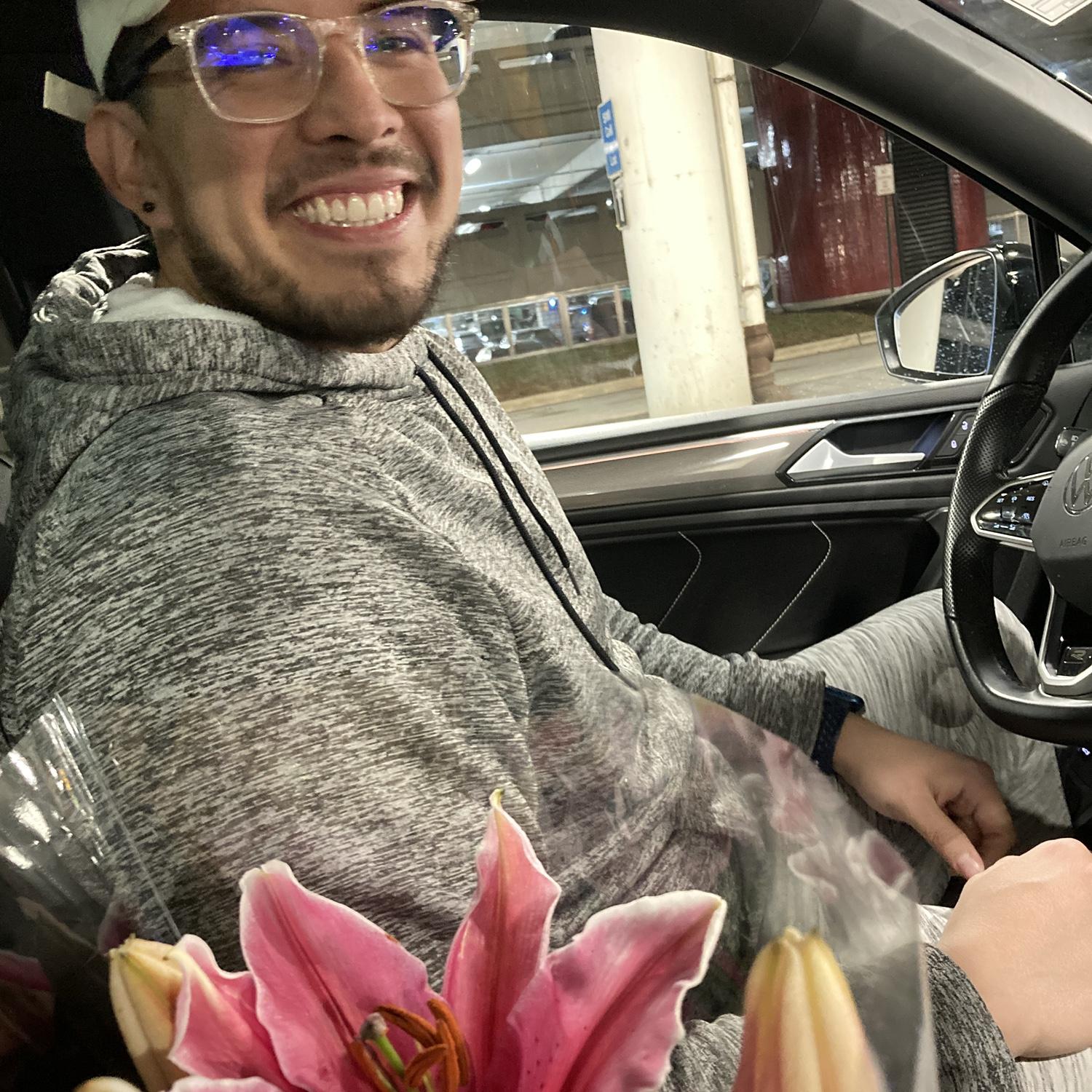 Alejandro is always surprising Christine with flowers. It's one of his many love languages.