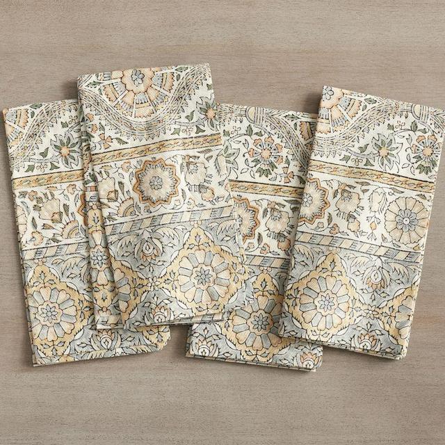 Block Print Keya Cotton Napkin, Set of 5