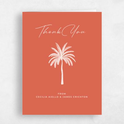 Burnt Orange Wedding Thank You - Seaview Portrait