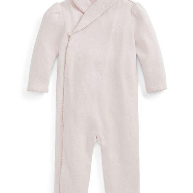Ralph Lauren Baby Girls Shawl Collar Coverall - pink size 12 mo