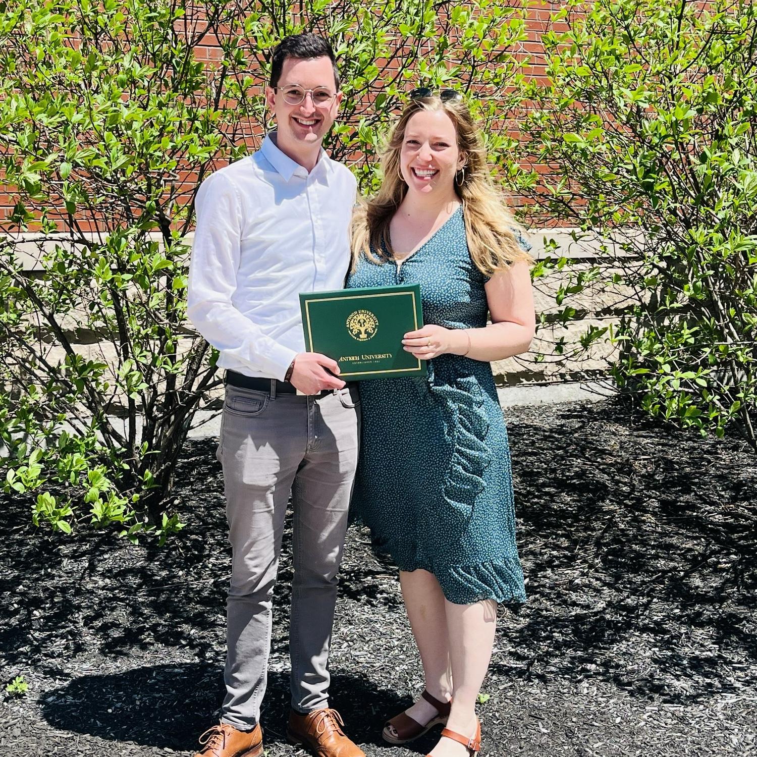 Evan's graduate school graduation, May 2023