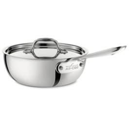 D3 Stainless 3-ply Bonded Cookware, Saucier with lid, 2 quart