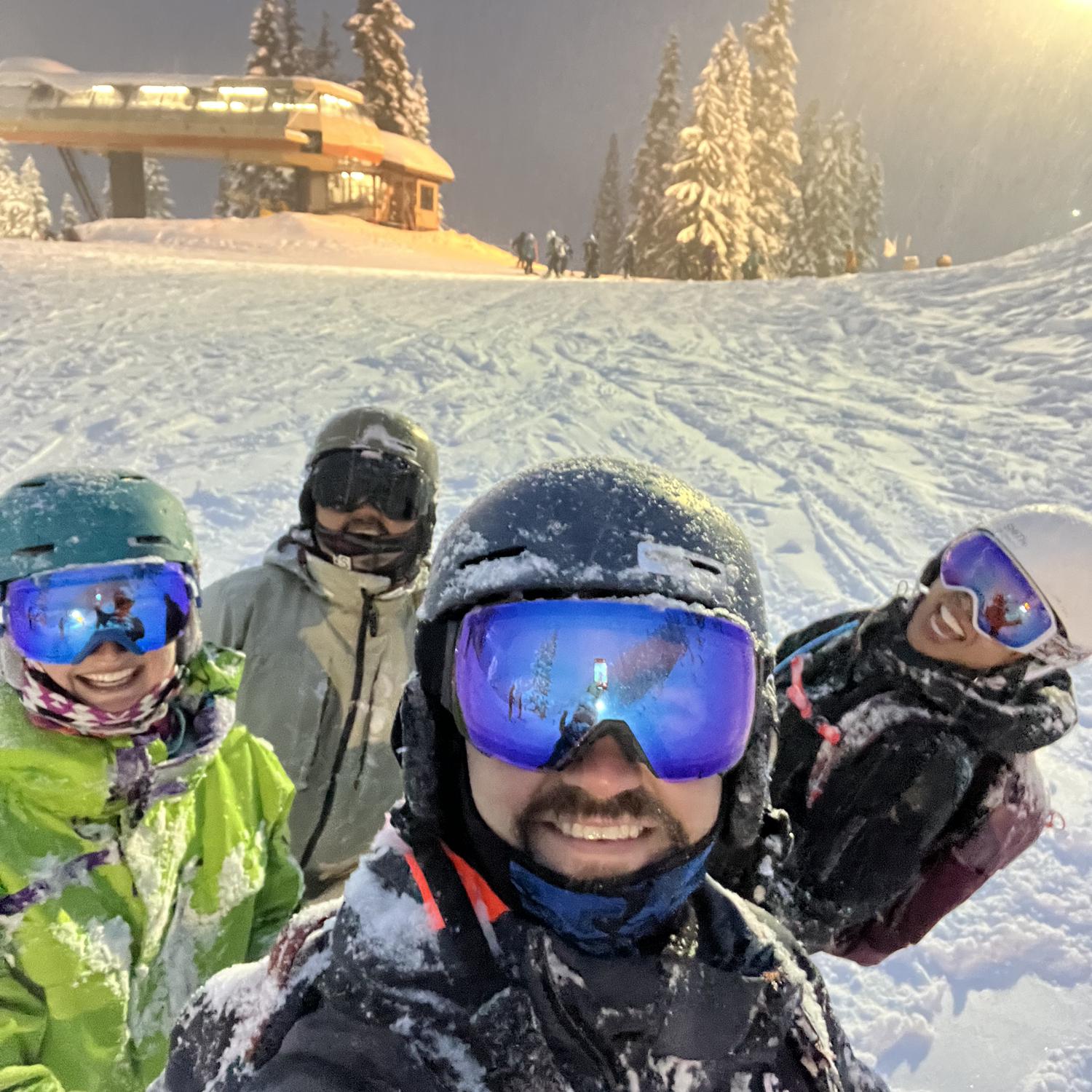 Night skiing at Stevens Pass with Raffy & Maria, 2022