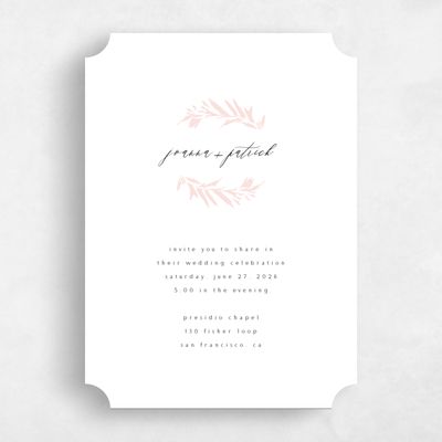 Pink Ticket Wedding Invitation - Callahan Classic