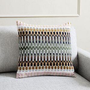 Embroidered Ikat Reflection Pillow Cover