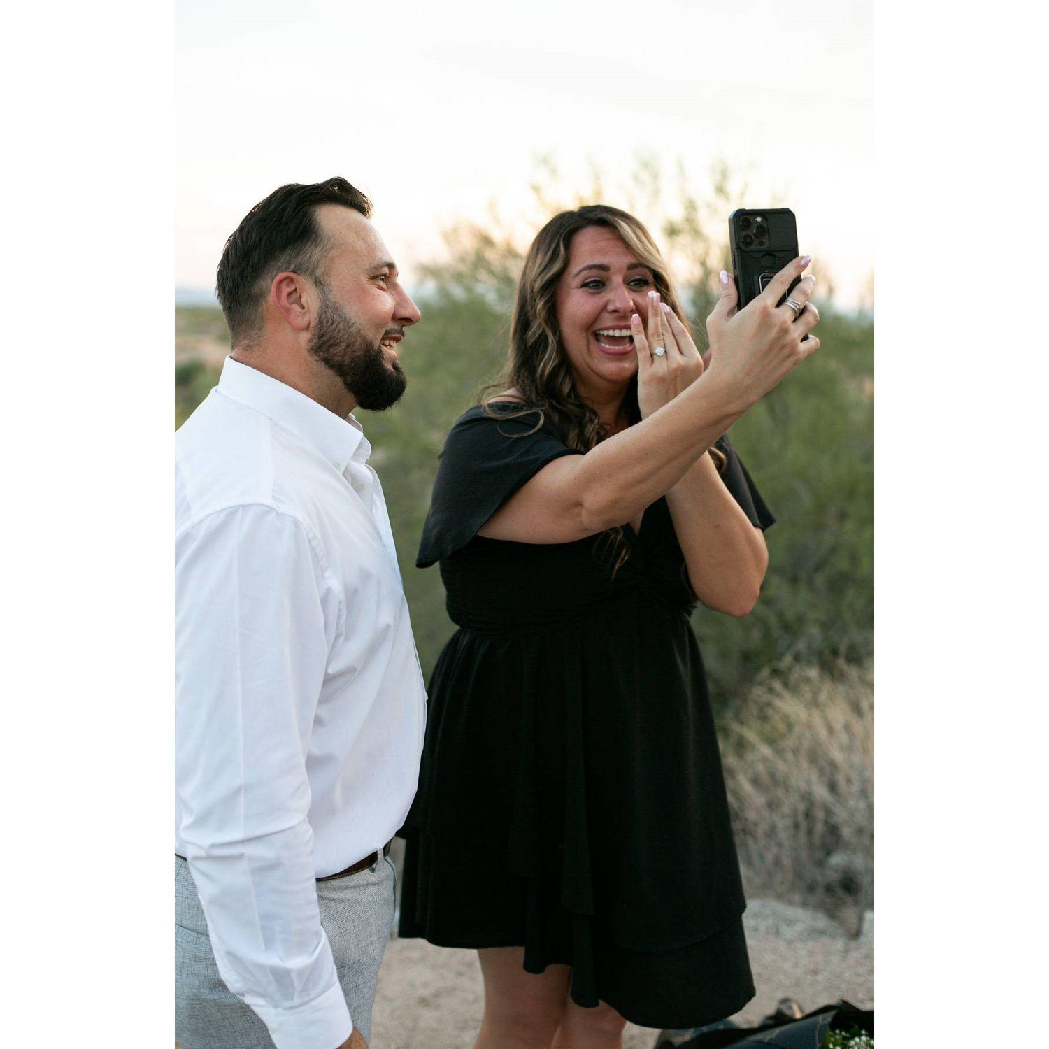 They were Facetiming my Mom, Dad, Sister and her family the whole proposal
