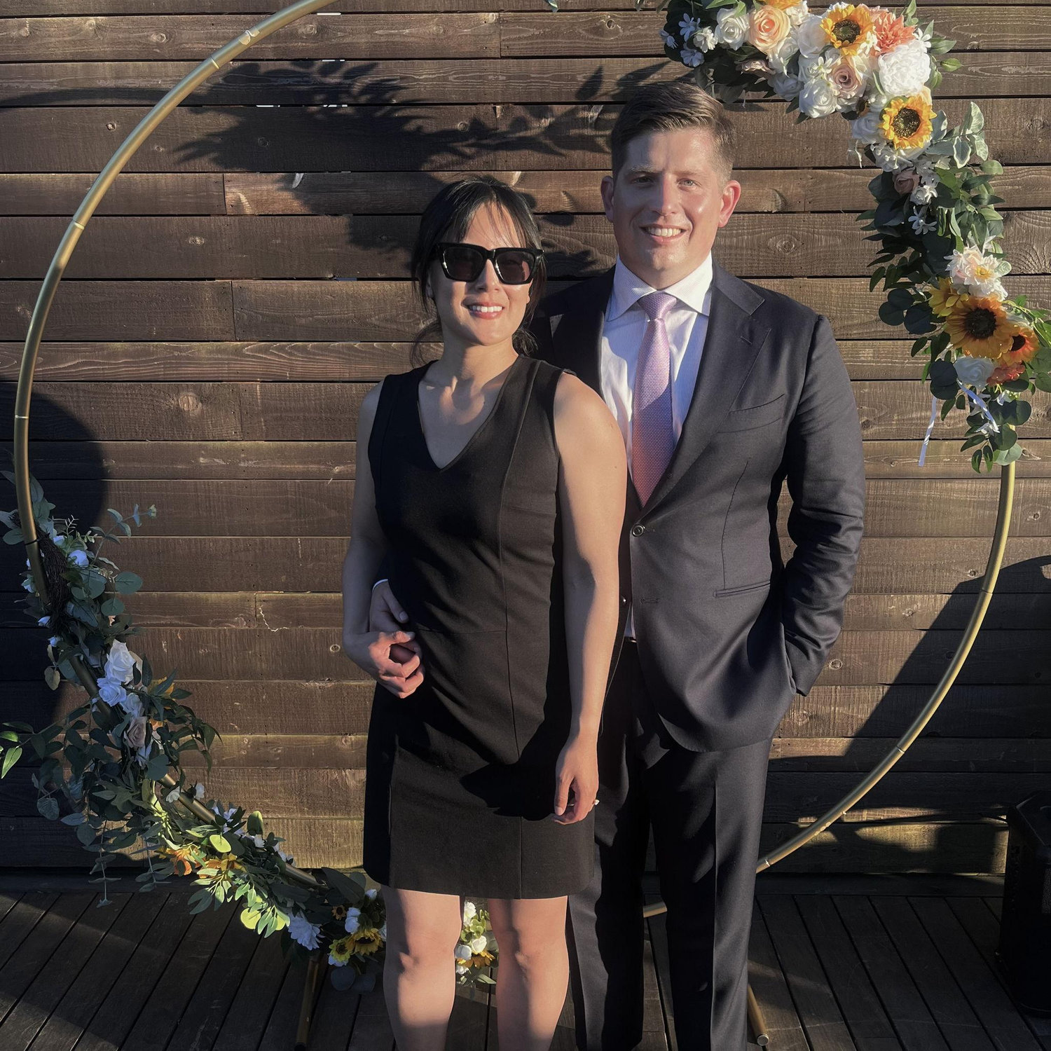 Dressed up for Juno and Ingrid's wedding in Seattle.