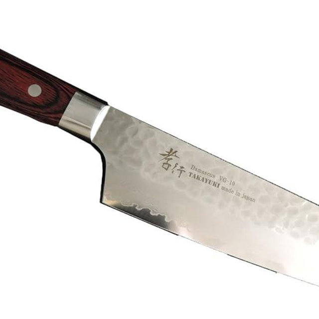 Sakai Takayuki Hammered Damascus 33 Layer Vg-10 Kiritsuke Kengata Gyuto Knife 190