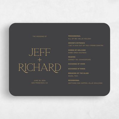 Black Rounded Wedding Program - Hazeldale