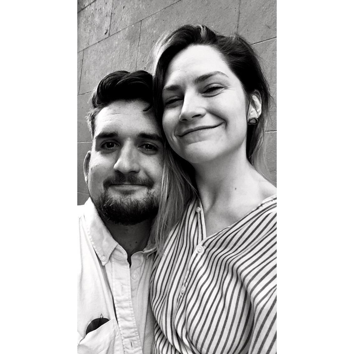 While dating long distance, we tried to meet in the middle as often as we could. We took this photo at a café near Jackson Square in New Orleans.