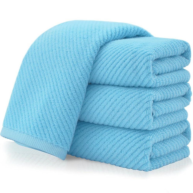 VOOVA & MOVAS Hand Towels for Bathroom Set of 4，Large 18"x 28" - 100% Cotton | Lightweight | Thick | Quick Dry | Soft | Absorbent, Bath Hand Towels, Bathroom Essentials, Blue