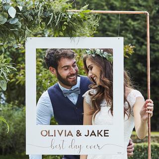 Wedding Photo Booth Frame With Vinyl Stickers For Personalization