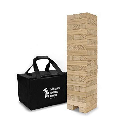 Yard Games Large Tumbling Timbers with Carrying Case | Starts at 2-Feet Tall and Builds to Over 4-Feet | Made with Premium Pine Wood