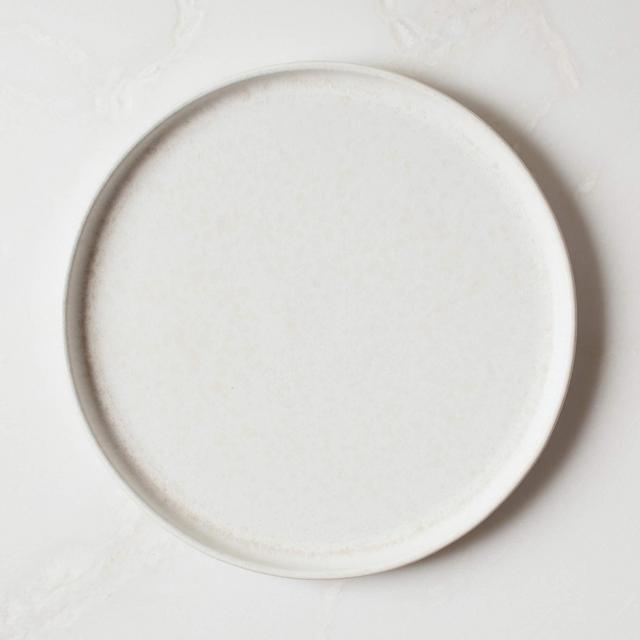 Drift White Dinner Plate with Reactive Glaze