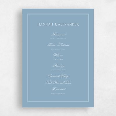 Dusty Blue Wedding Program - Wyncote