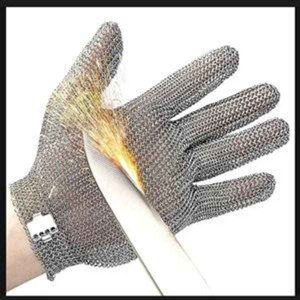 Schwer ProGuard-X Highest Level Cut Resistant Stainless Steel Metal Mesh Chainmail Glove PM5201 Butcher Glove for Meat Cutting Food Processing Knife Sharpening Oyster Shucking Kitchen Fish Fillet, M