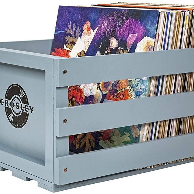 Crosley AC1004A-TN Record Storage Crate Holds up to 75 Albums, Tourmaline