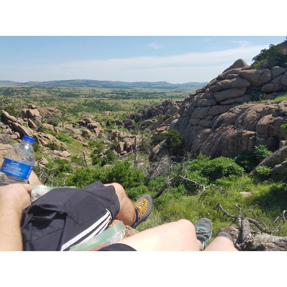 First trip together. Went camping and hiking in the Wichita Mountains in Oklahoma.