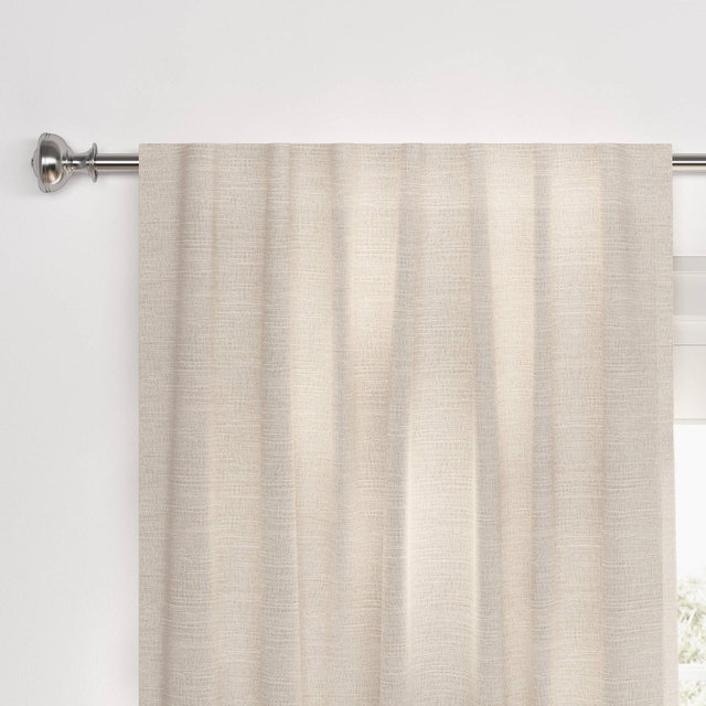 63"x50" Textural Overlay Blackout Curtain Panel Cream - Threshold™