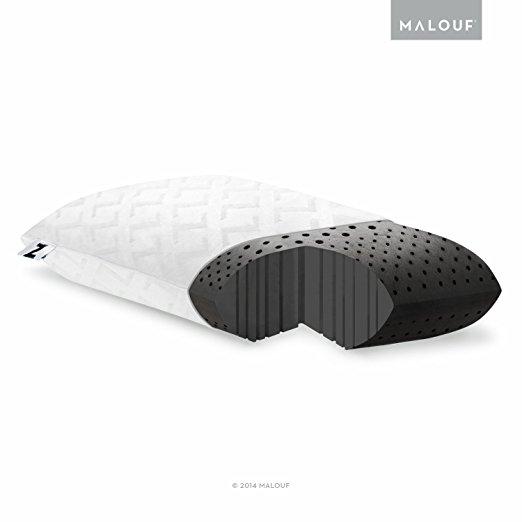 Z Zoned Dough Memory Foam Bed Pillow Infused with Bamboo Charcoal, Queen, Mid Loft