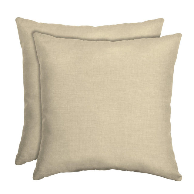 ARDEN Outdoor Toss Pillow, Set of 2, 16 x 16, Water Repellent, Fade Resistant 16 x 16, Tan Leala