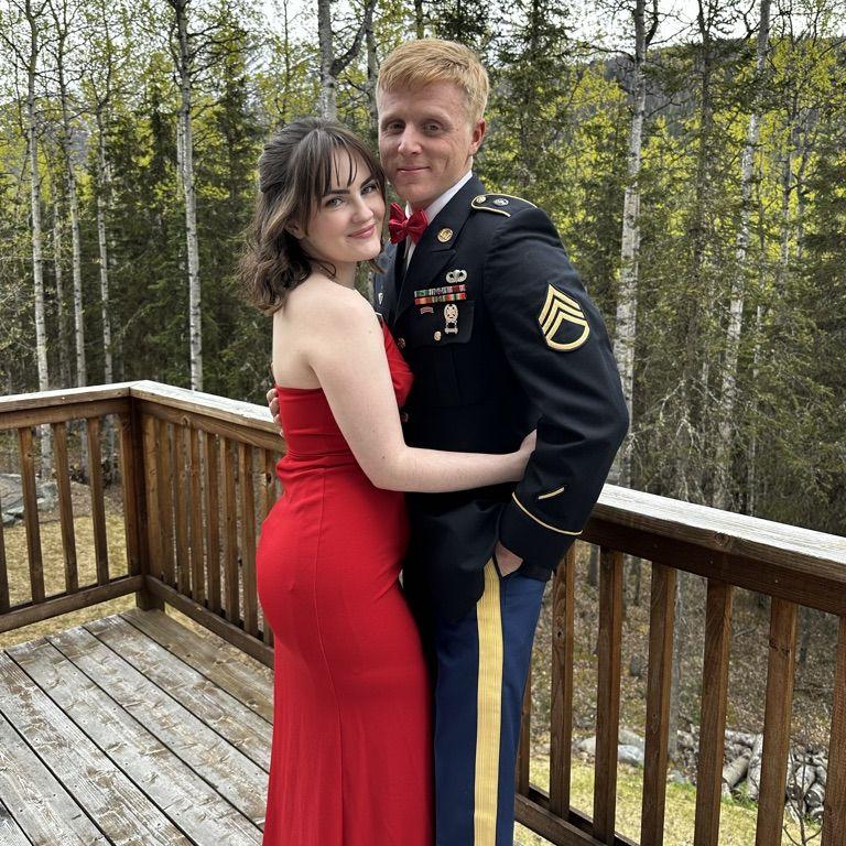 All dressed up for the military ball.