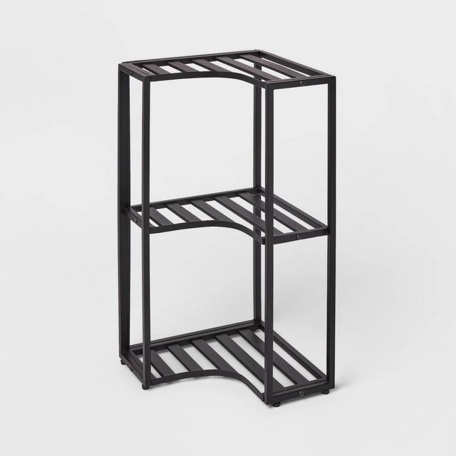 Small Space Storage Cabinet Black Metal - Brightroom™