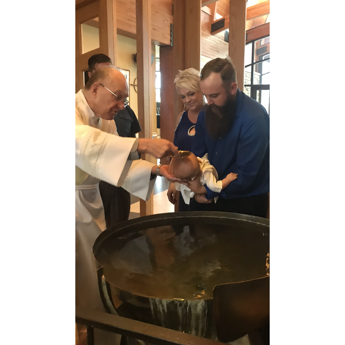 Godfather Pat and Godmother Natalka with baby Jack