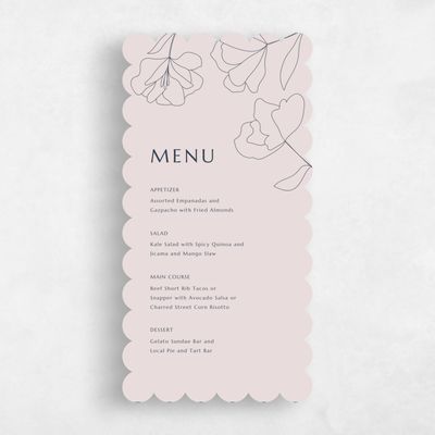 Pink Scalloped Wedding Menu - Emeline