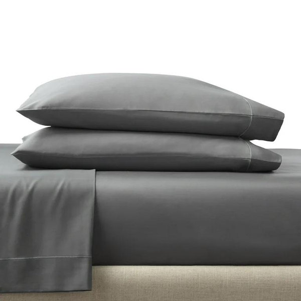 Better Homes & Gardens 4-Piece 400 Thread Count Grey Performance Bed Sheet Set, Queen