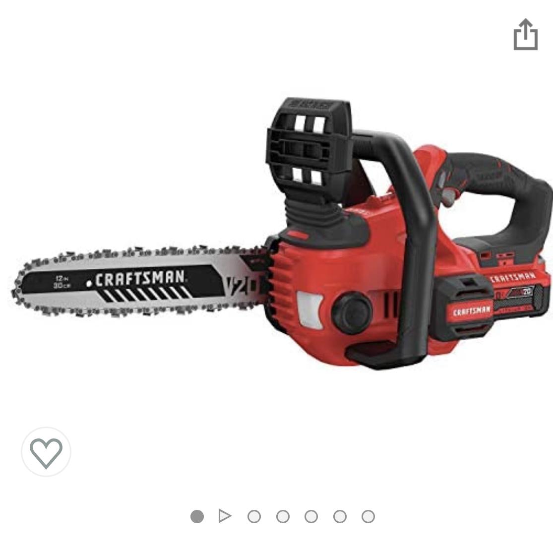 CRAFTSMAN V20 Cordless Chainsaw, 12-Inch (CMCCS620M1)