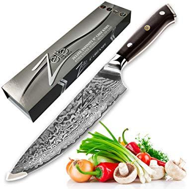 Zelite Infinity Chef Knife 8 Inch, Damascus Japanese AUS-10 Super Stainless Steel Blade Lasts a Lifetime, Sharpest Professional Chefs Knife For Cooking, Gyuto Made for Home Cook or Restaurant Kitchen