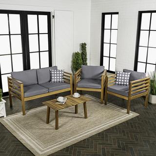 Thom 4-Piece Mid-Century Outdoor Patio Furniture Set