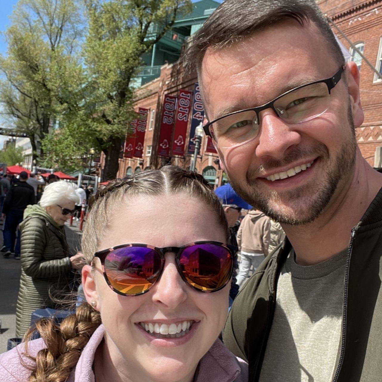 Our first picture together, at Fenway! Don't worry, Elizabeth is still a Yankees girl all the way!!